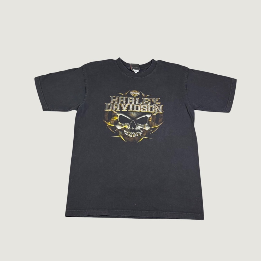 Harley Davidson Skull Graphic T-Shirt Motown Detroit Michigan Black Large USA